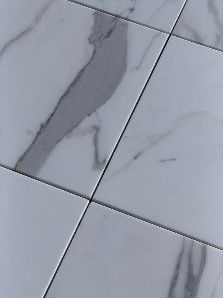 Calacatta Gold Marble 12x12 Polished Tile with Gray Veins