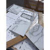 Calacatta Gold Marble 12x12 polished tiles in white marble with gray veining, foam wrapped
