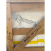 White and gray Calacatta Gold marble Italy map, 12x24 wood framed, made in Italy