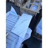 Calacatta Gold marble slab, white with subtle gray veining, 12x24 polished