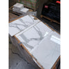 White and gray Calacatta Gold Marble 12x24 tiles with distinct veining patterns