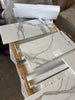 Calacatta Gold Marble 12x24 Polished White Tile with Gray Veining