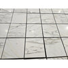 Calacatta gold marble 18x18 polished or honed white marble-effect floor tiles with gray veining and black grout lines