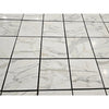 Calacatta gold marble 18x18 polished floor tiles white with gray veining and black grout lines