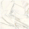 Four Calacatta Gold Marble 18X18 Polished or Honed tiles with elegant patterns