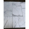 Calacatta Gold Marble 18x18 polished tiles with white marble-effect and gray veining