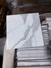 Calacatta Gold Marble 18x18 Polished Square Tile with White Marble Effect and Gray Veining