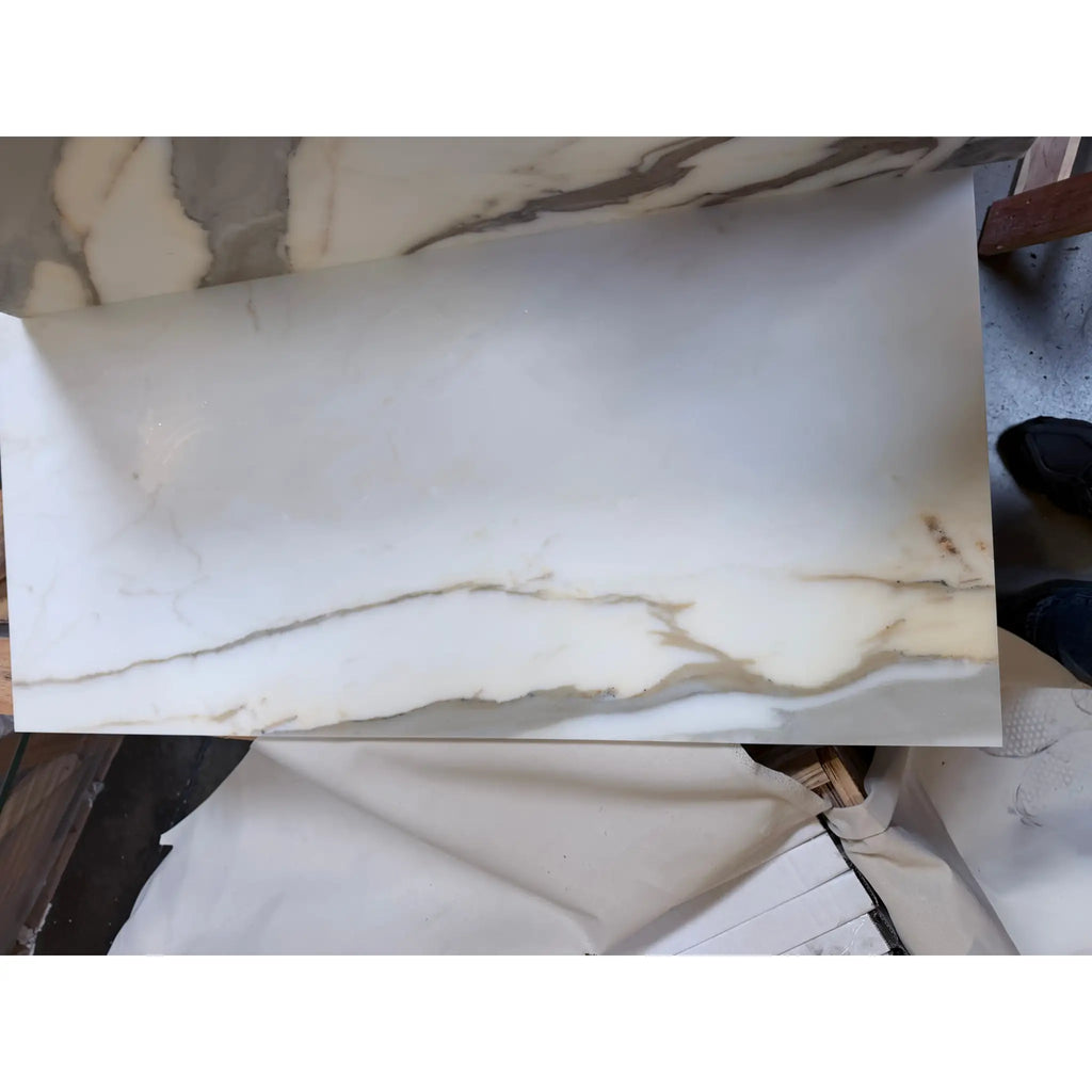 Calacatta Gold Marble 18x36 Polished Slab with Veining