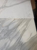 Two white Calacatta Gold marble slabs with gray veining for luxury flooring or countertops