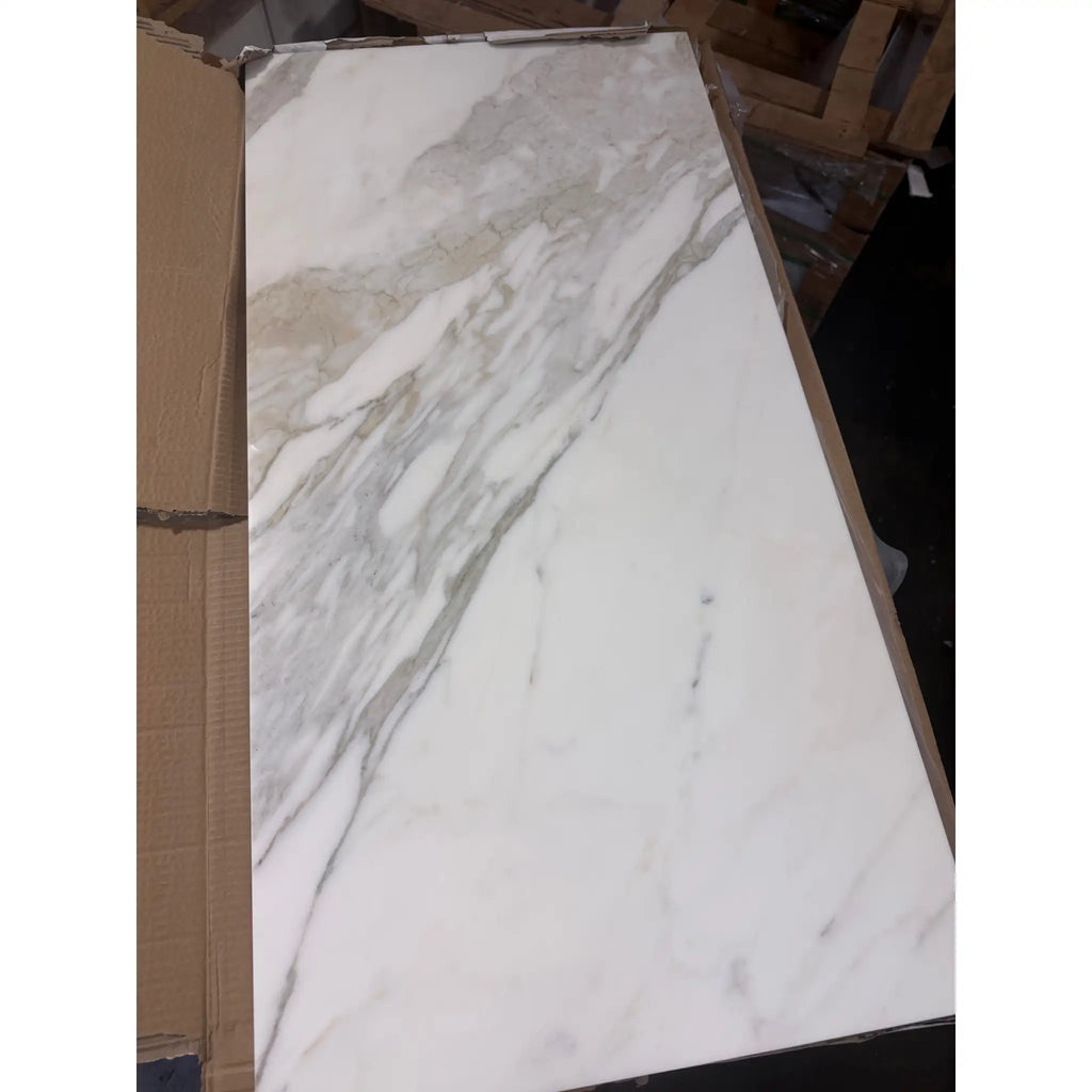 Calacatta Gold Marble 18x36 Polished Slab with Gray Veining