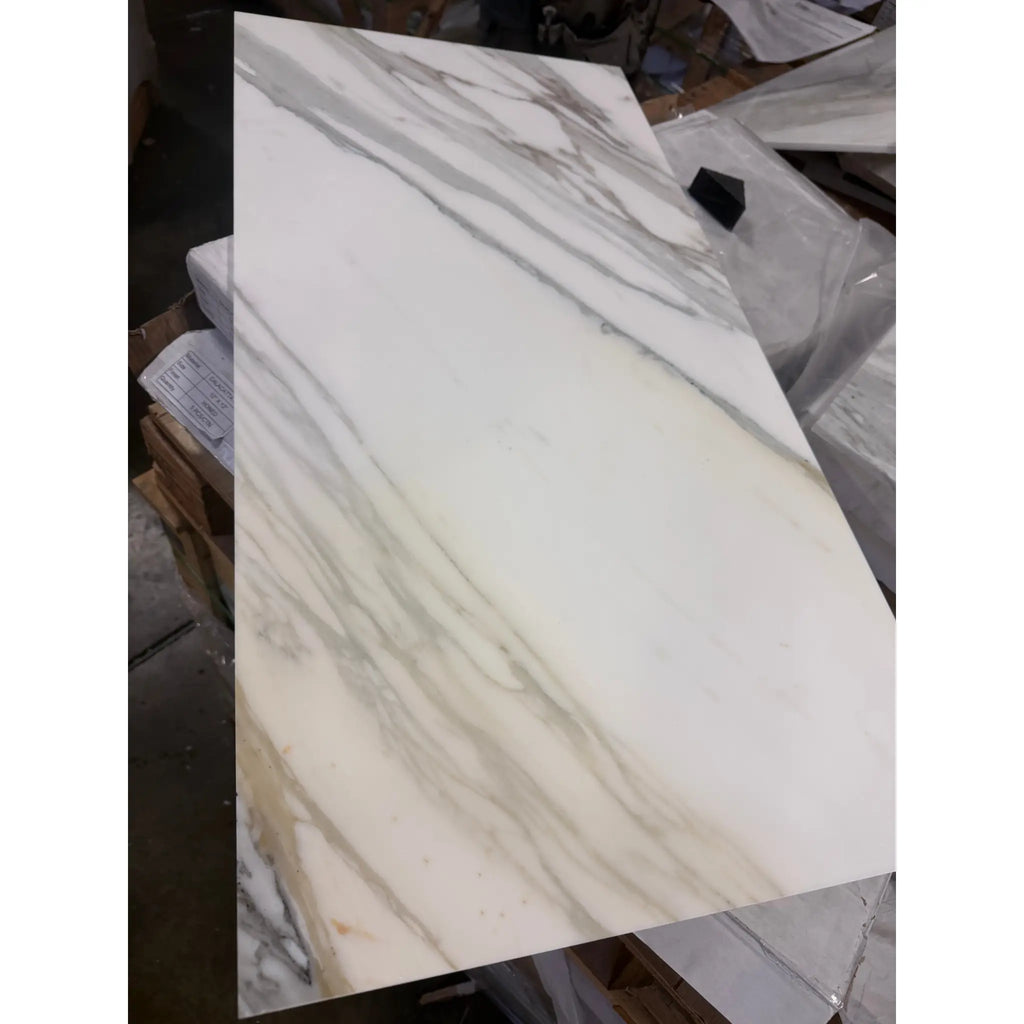 Calacatta Gold Marble 18x36 Polished Slab with Gray Veining
