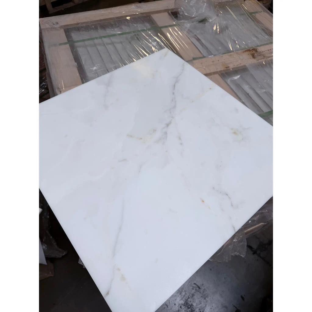 Calacatta Gold Marble 24x24 Polished White Tile with Black Veining