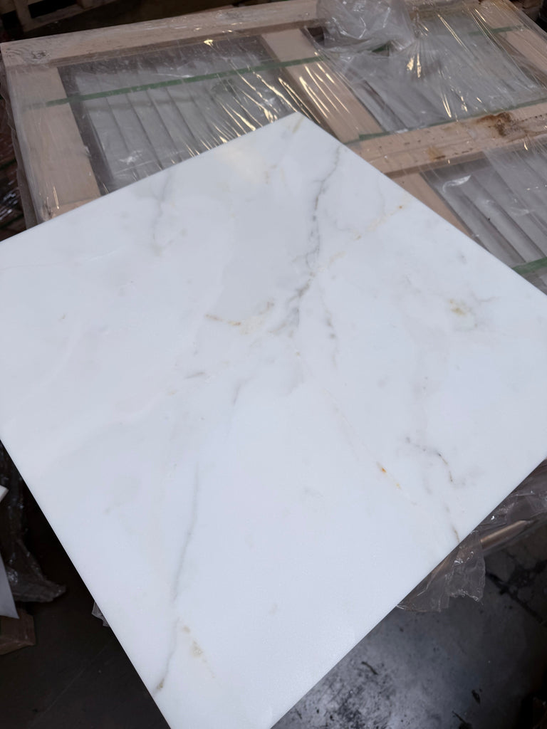 Calacatta Gold Marble 24x24 Polished White Tile with Black Veining