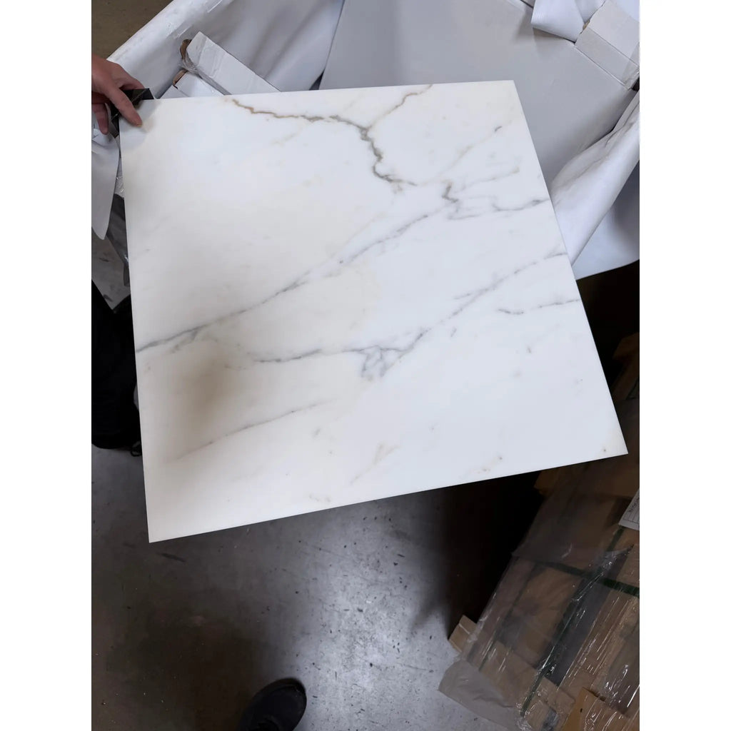 Calacatta Gold Marble 24x24 Polished Tile with Gray Veining