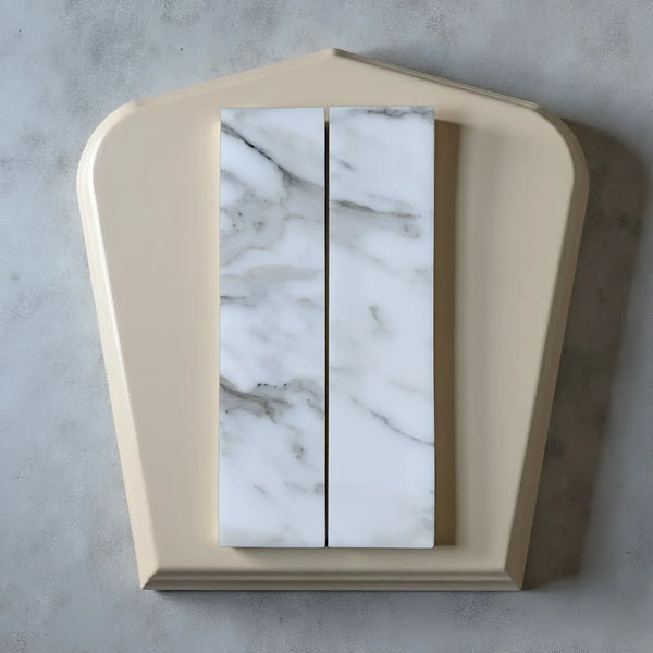 Marble-patterned tile switch plate for Calacatta Gold Marble Field Tile design
