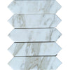 Arrow-shaped Calacatta Gold Marble 3’’ X 12’’ Picket Mosaic Tiles for elegant design