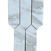Calacatta Gold Marble 3 X 12 Picket Mosaic tile with elegant marble-patterned design