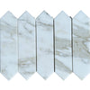 Calacatta Gold Marble 3X12 Picket Mosaic tile showcasing elegant marble design