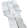 Calacatta Gold Marble 3’’ X 12’’ Picket Mosaic tile arrangement for elegant spaces