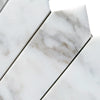 Calacatta Gold Marble 3 X 12 Picket Mosaic featuring white marble mosaic tiles