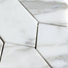 White marble hexagon tiles in Calacatta Gold Marble 3’’ X 12’’ Picket Mosaic design