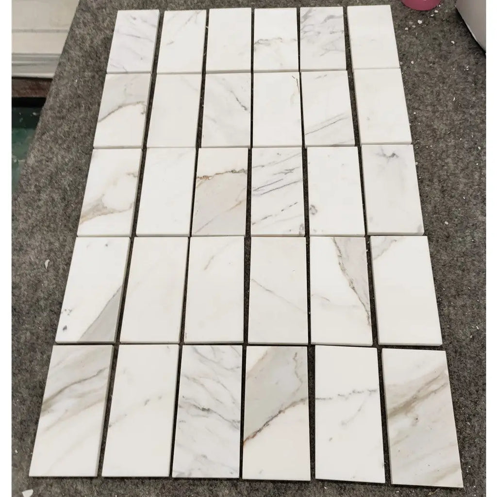 Calacatta Gold Marble 3x6 Polished or Honed Mosaic Tiles