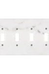 Calacatta Gold 	Marble 4 Gang TOGGLE Switch Wall Plate