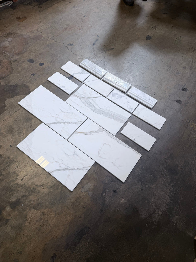 Calacatta Gold Marble 6x12 Polished Tiles with Gray Veining