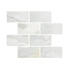 White marble-patterned Calacatta Gold Marble 6X12 Polished or Honed rectangular tiles