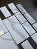 Calacatta Gold marble 6x12 polished tiles with gray veining