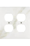 Calacatta Gold 	Marble Double DUPLEX Switch Wall Plate