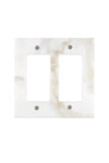 Calacatta Gold 	Marble Double ROCKER Switch Wall Plate