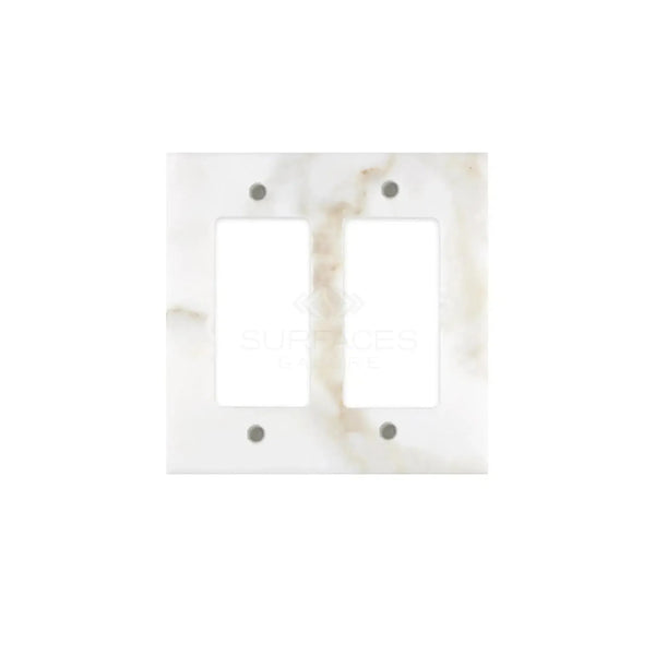 Calacatta Gold Marble Double Rocker Switch Wall Plate showcasing elegant design