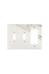 Calacatta Gold 	Marble Double TOGGLE - ROCKER Switch Wall Plate