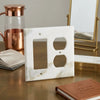 Calacatta gold marble rocker duplex switch wall plate in white marble with subtle veining pattern
