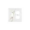 Marble-patterned Calacatta Gold Toggle Duplex Switch Wall Plate for elegant decor