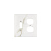 Marble-patterned Calacatta Gold Toggle Duplex Switch Wall Plate for elegant decor
