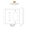 Toggle-rocker switch plate dimensions for Calacatta Gold Marble wall plate