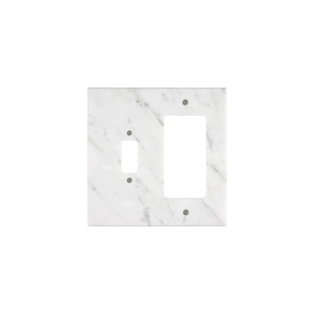 Calacatta Gold Marble Toggle Rocker Switch Wall Plate with elegant marble pattern