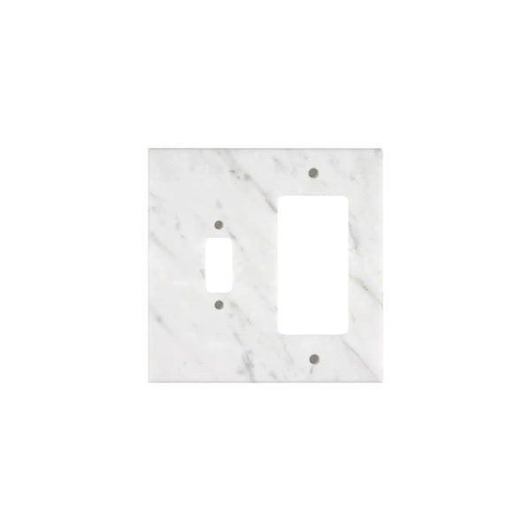 Calacatta Gold Marble Toggle Rocker Switch Wall Plate with elegant marble pattern