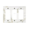 Marble-patterned Calacatta Gold Marble Triple Rocker Plate Switch Wall Plate