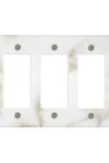 Calacatta Gold 	Marble Triple ROCKER Plate Switch Wall Plate
