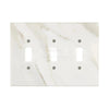 Calacatta Gold Marble Triple Toggle Plate Switch Wall Plate with elegant marble pattern