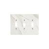 Calacatta Gold Marble Triple Toggle Plate Switch Wall Plate with elegant marble pattern