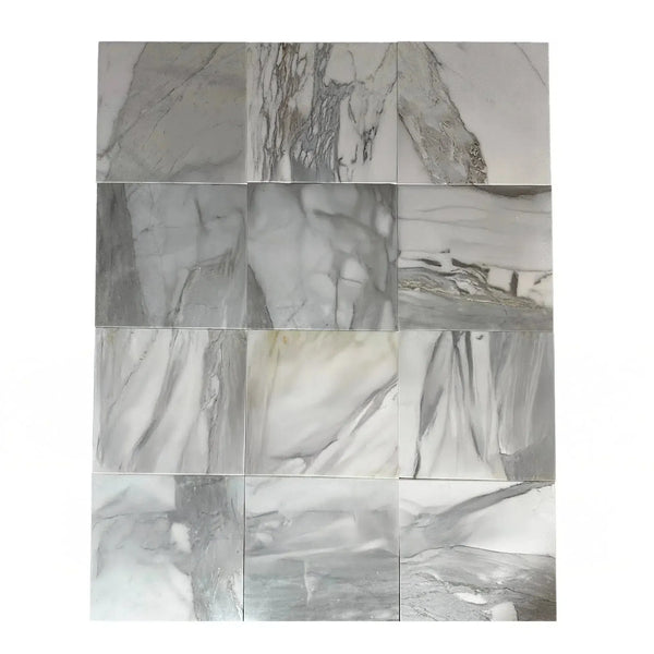 Calacatta Gold Medley 12X12 Polished Marble Tile with elegant marble-patterned design