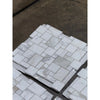 White marble mosaic tiles in Calacatta Gold Mini-Versailles Pattern for polished or honed finish