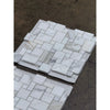 Marble mosaic tile sheets featuring Calacatta Gold Mini-Versailles pattern in polished or honed finish