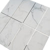 Calacatta Gold Octagon with Black accents polished marble tile arrangement displayed