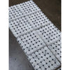 White marble calacatta gold octagon mosaic tile with black diamond accents polished or honed packaged in clear plastic