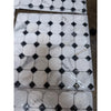 Calacatta Gold Octagon mosaic marble tile polished with white marble and black diamond-shaped accents
